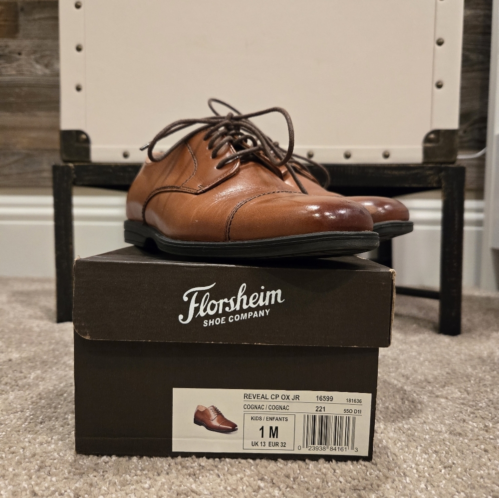 Florsheim Kids Cognac Brown Dress Shoes